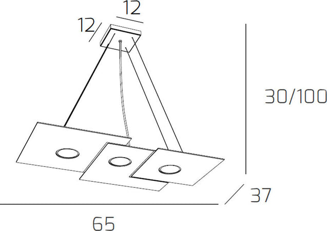 Sospensione-Moderna-Rettangolare-Plate-Metallo-Sabbia-3-Luci-Gx53