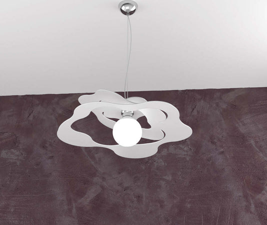 Sospensione-Moderna-Ripples-Metallo-Bianco-1-Luce-E27-D.50Cm