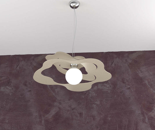 Sospensione-Moderna-Ripples-Metallo-Sabbia-1-Luce-E27-D.50Cm
