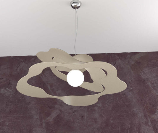 Sospensione-Moderna-Ripples-Metallo-Sabbia-1-Luce-E27-D.70Cm