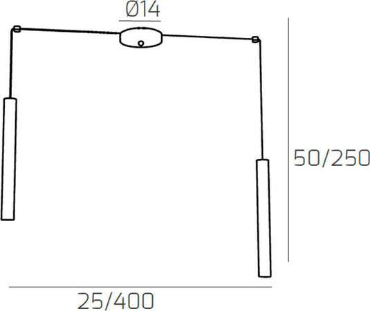 Sospensione-Moderna-Round-Tube-Metallo-Bianco-2-Luci-Gu10