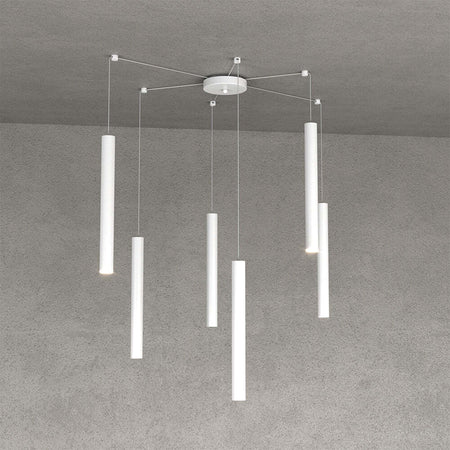 Sospensione-Moderna-Round-Tube-Metallo-Bianco-6-Luci-Gu10