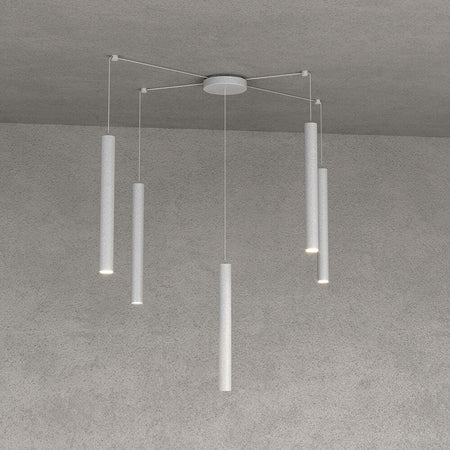 Sospensione-Moderna-Round-Tube-Metallo-Grigio-5-Luci-Gu10