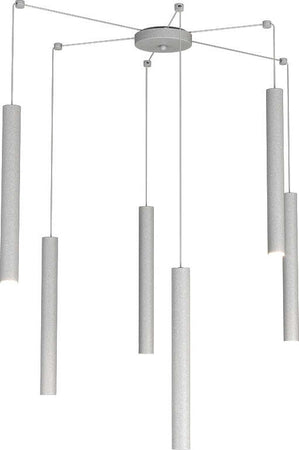 Sospensione-Moderna-Round-Tube-Metallo-Grigio-6-Luci-Gu10