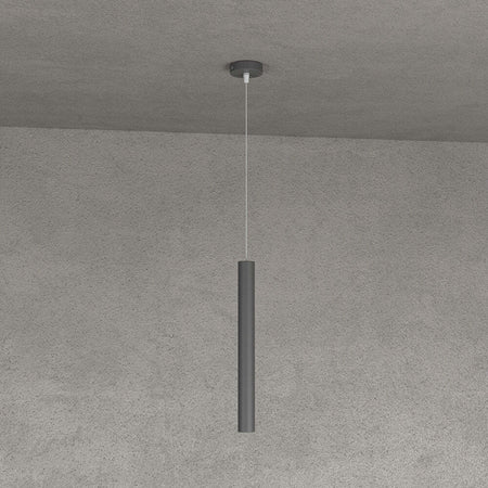 Sospensione-Moderna-Round-Tube-Metallo-Grigio-Antracite-1-Luce-Gu10