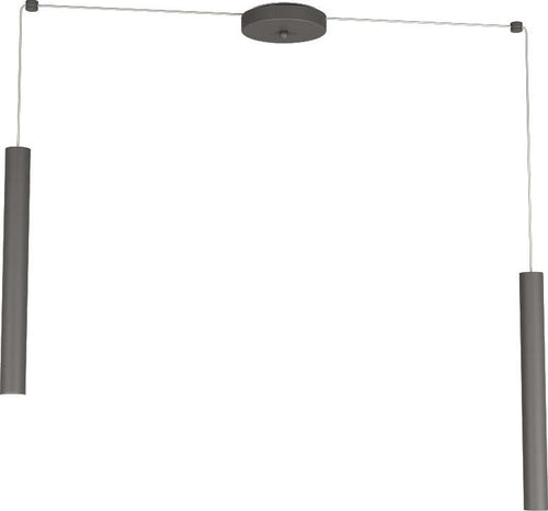 Sospensione-Moderna-Round-Tube-Metallo-Grigio-Antracite-2-Luci-Gu10