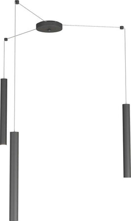 Sospensione-Moderna-Round-Tube-Metallo-Grigio-Antracite-3-Luci-Gu10