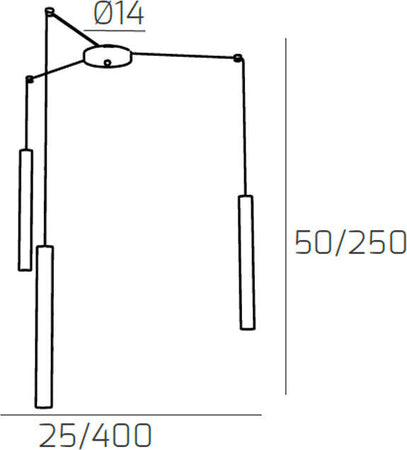 Sospensione-Moderna-Round-Tube-Metallo-Grigio-Antracite-3-Luci-Gu10