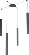 Sospensione-Moderna-Round-Tube-Metallo-Grigio-Antracite-4-Luci-Gu10