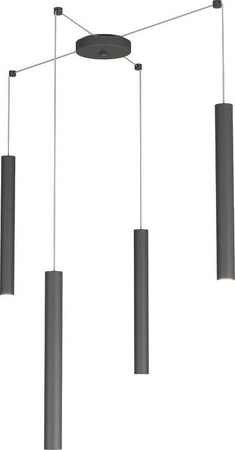 Sospensione-Moderna-Round-Tube-Metallo-Grigio-Antracite-4-Luci-Gu10