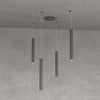 Sospensione-Moderna-Round-Tube-Metallo-Grigio-Antracite-4-Luci-Gu10