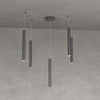 Sospensione-Moderna-Round-Tube-Metallo-Grigio-Antracite-5-Luci-Gu10