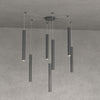 Sospensione-Moderna-Round-Tube-Metallo-Grigio-Antracite-7-Luci-Gu10