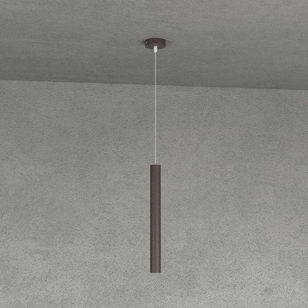 Sospensione-Moderna-Round-Tube-Metallo-Marrone-1-Luce-Gu10