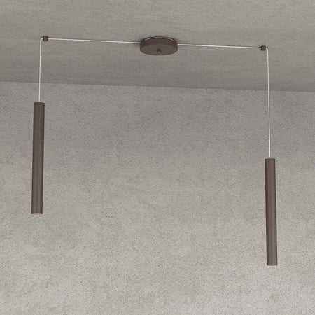 Sospensione-Moderna-Round-Tube-Metallo-Marrone-2-Luci-Gu10