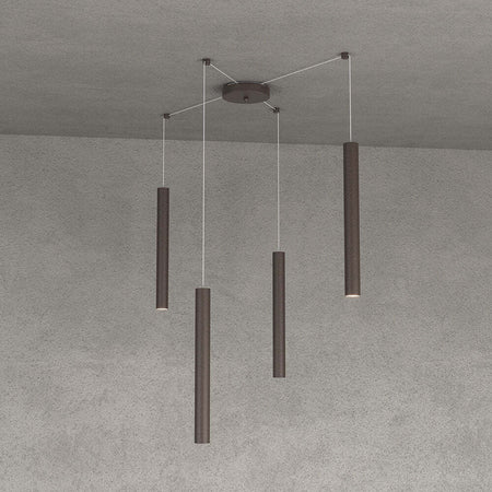 Sospensione-Moderna-Round-Tube-Metallo-Marrone-4-Luci-Gu10