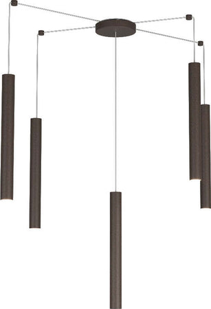 Sospensione-Moderna-Round-Tube-Metallo-Marrone-5-Luci-Gu10