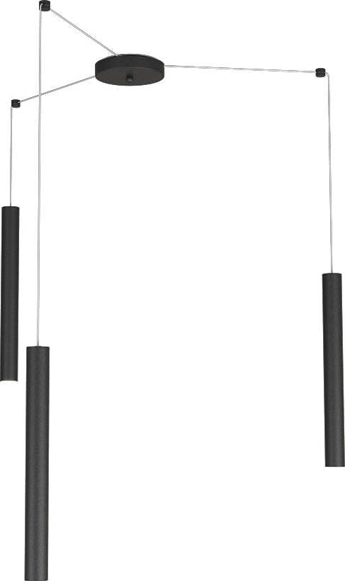 Sospensione-Moderna-Round-Tube-Metallo-Nero-3-Luci-Gu10