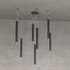 Sospensione-Moderna-Round-Tube-Metallo-Nero-7-Luci-Gu10