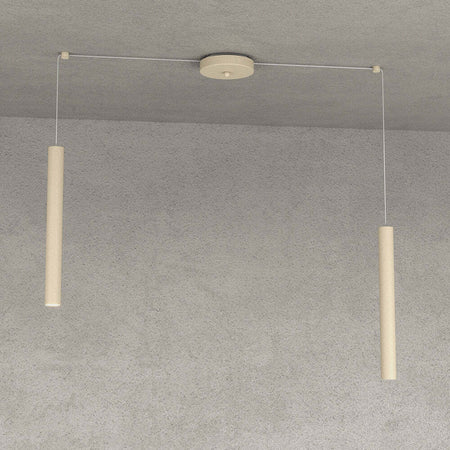 Sospensione-Moderna-Round-Tube-Metallo-Sabbia-2-Luci-Gu10
