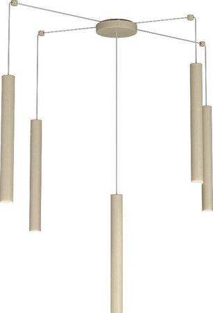 Sospensione-Moderna-Round-Tube-Metallo-Sabbia-5-Luci-Gu10