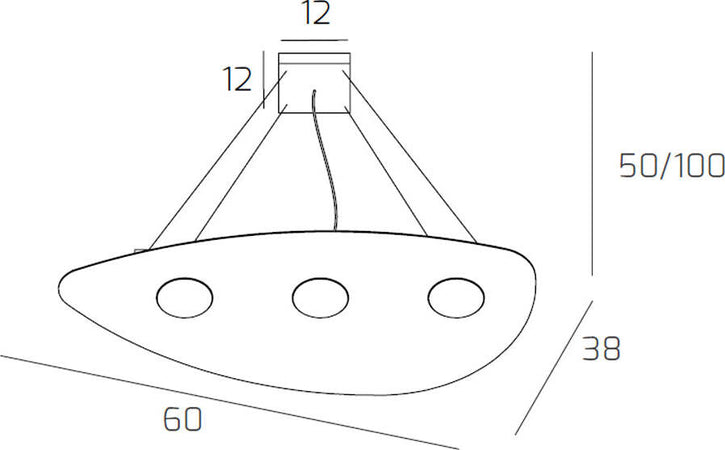 Sospensione-Moderna-Shape-Metallo-Bianco-3-Luci-Gx53