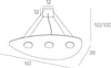 Sospensione-Moderna-Shape-Metallo-Sabbia-3-Luci-Gx53