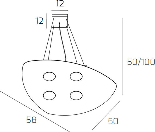 Sospensione-Moderna-Shape-Metallo-Sabbia-4-Luci-Gx53