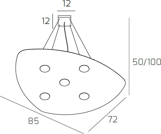 Sospensione-Moderna-Shape-Metallo-Sabbia-5-Luci-Gx53