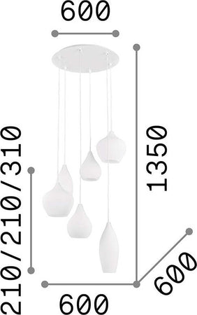 Sospensione-Moderna-Soft-Metallo-Fumè-6-Luci-E14