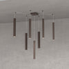 Sospensione-Moderna-Square-Tube-Metallo-Marrone-7-Luci-Gu10
