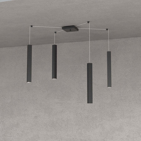 Sospensione-Moderna-Square-Tube-Metallo-Nero-4-Luci-Gu10