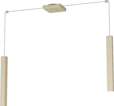 Sospensione-Moderna-Square-Tube-Metallo-Sabbia-2-Luci-Gu10