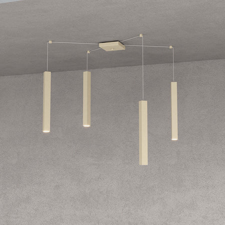 Sospensione-Moderna-Square-Tube-Metallo-Sabbia-4-Luci-Gu10