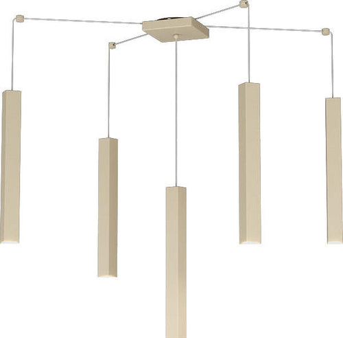 Sospensione-Moderna-Square-Tube-Metallo-Sabbia-5-Luci-Gu10