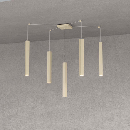Sospensione-Moderna-Square-Tube-Metallo-Sabbia-5-Luci-Gu10