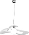 Sospensione-Moderna-Surf-Metallo-Bianco-Vetro-Cromo-1-Luce-E27-D.50Cm