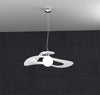 Sospensione-Moderna-Surf-Metallo-Bianco-Vetro-Cromo-1-Luce-E27-D.50Cm