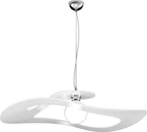 Sospensione-Moderna-Surf-Metallo-Bianco-Vetro-Cromo-1-Luce-E27-D.70Cm