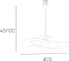 Sospensione-Moderna-Surf-Metallo-Bianco-Vetro-Cromo-1-Luce-E27-D.70Cm