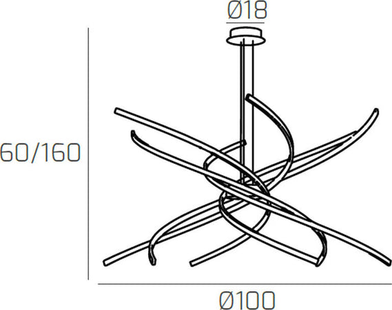 Sospensione-Moderna-Tornado-Alluminio-Bianco-Led-88W-D.100Cm-Luce-Naturale