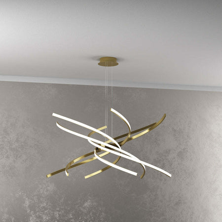 Sospensione-Moderna-Tornado-Alluminio-Oro-Brunito-Led-69W-D.80Cm-Luce-Calda