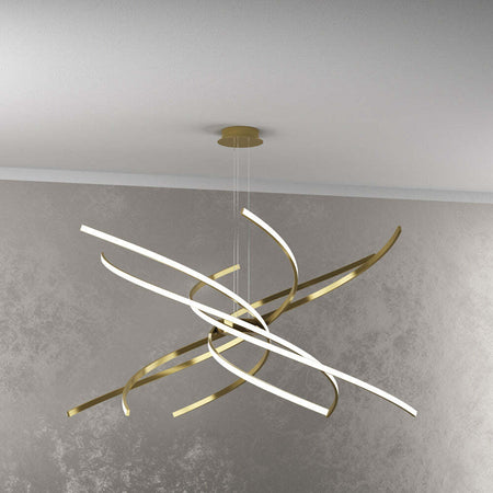 Sospensione-Moderna-Tornado-Alluminio-Oro-Brunito-Led-88W-D.100Cm-Luce-Calda