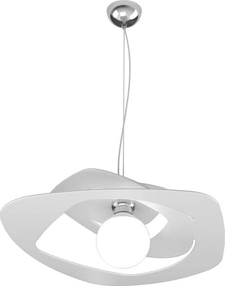 Sospensione-Moderna-Warped-Metallo-Bianco-1-Luce-E27-D.50Cm