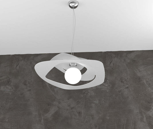 Sospensione-Moderna-Warped-Metallo-Grigio-1-Luce-E27-D.50Cm