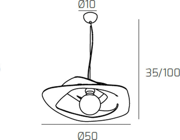 Sospensione-Moderna-Warped-Metallo-Sabbia-1-Luce-E27-D.50Cm