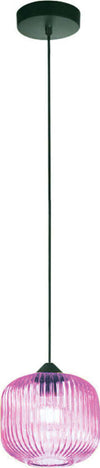 Sospensione-Ovale-Alta-Moderna-Plisse-Rosa-1-Luce-E27-In-Vetro-Rigato