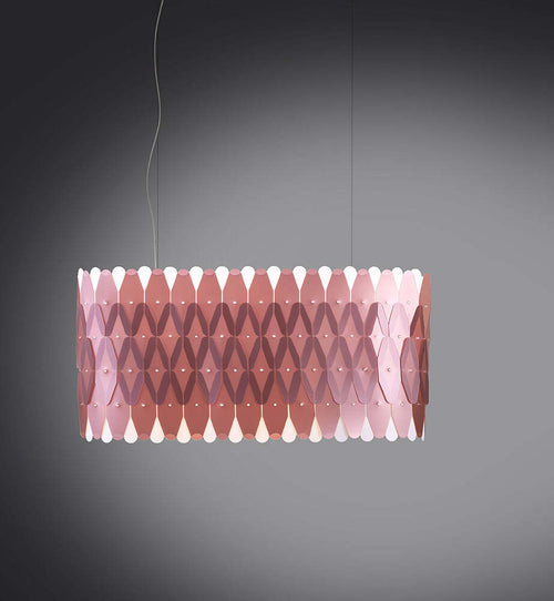 Sospensione-Ovale-Amanda-6-Luci-In-Polilux-Rosa-Metallico-D90-Made-In-Italy