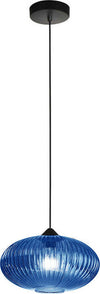 Sospensione-Ovale-Moderna-Plisse-Azzurra-1-Luce-E27-In-Vetro-Rigato