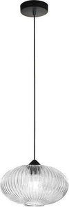 Sospensione-Ovale-Moderna-Plisse-Trasparente-1-Luce-E27-In-Vetro-Rigato